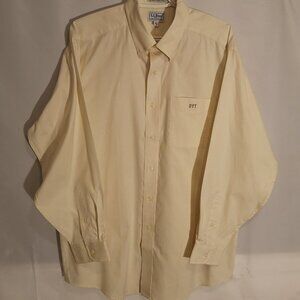 L.L. Bean Men's Size 16.5 Ivory Button Front, Collar & Cuffs  Dress Shirt